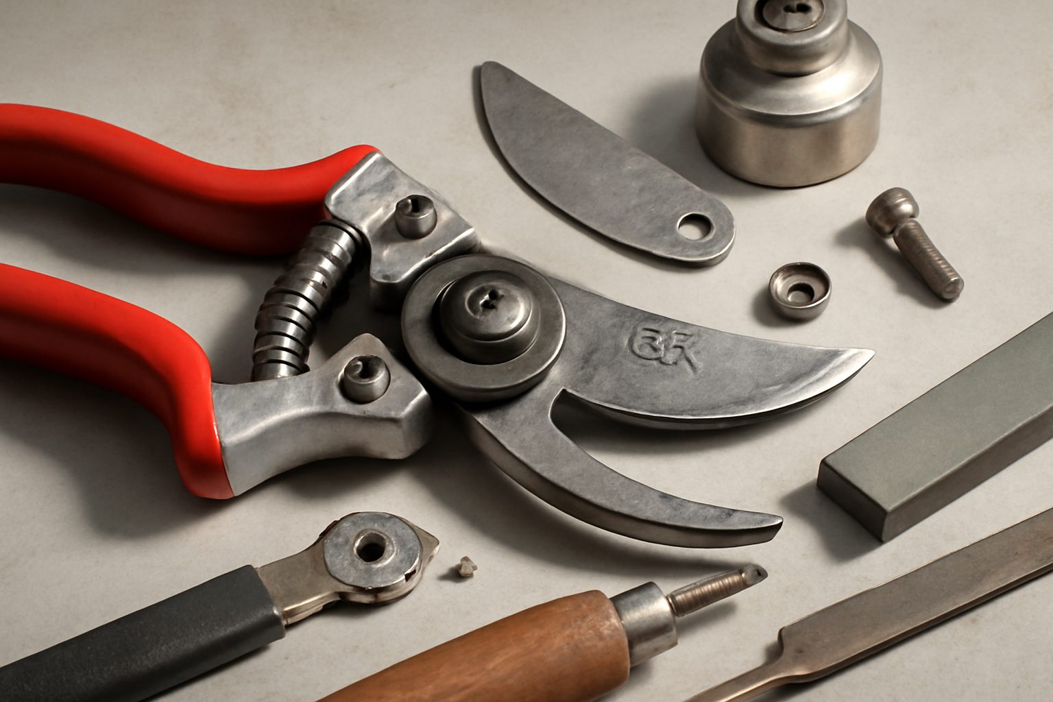 Sécateur Felco en cours d’entretien à l’atelier